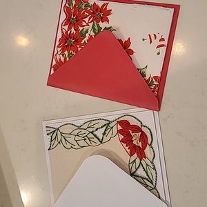 Handmade Christmas handkerchief cards.